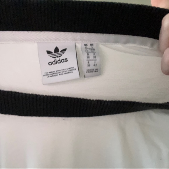 White and Black Adidas Stripe Tshirt S - Picture 4 of 4